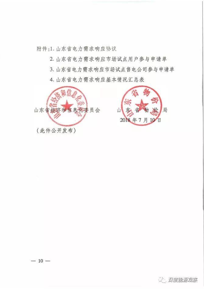 山东：参与需求响应，电网给予一定的补偿费用