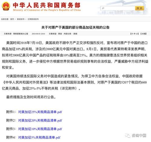 中国确定还击！商务部连发3公告反制美方拟加税行动