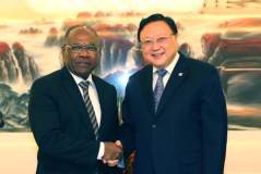 王彤宙董事长与刚果（金）第一副总理兼外交和地区一体化部长莱昂纳尔·谢·奥基通杜举行会谈