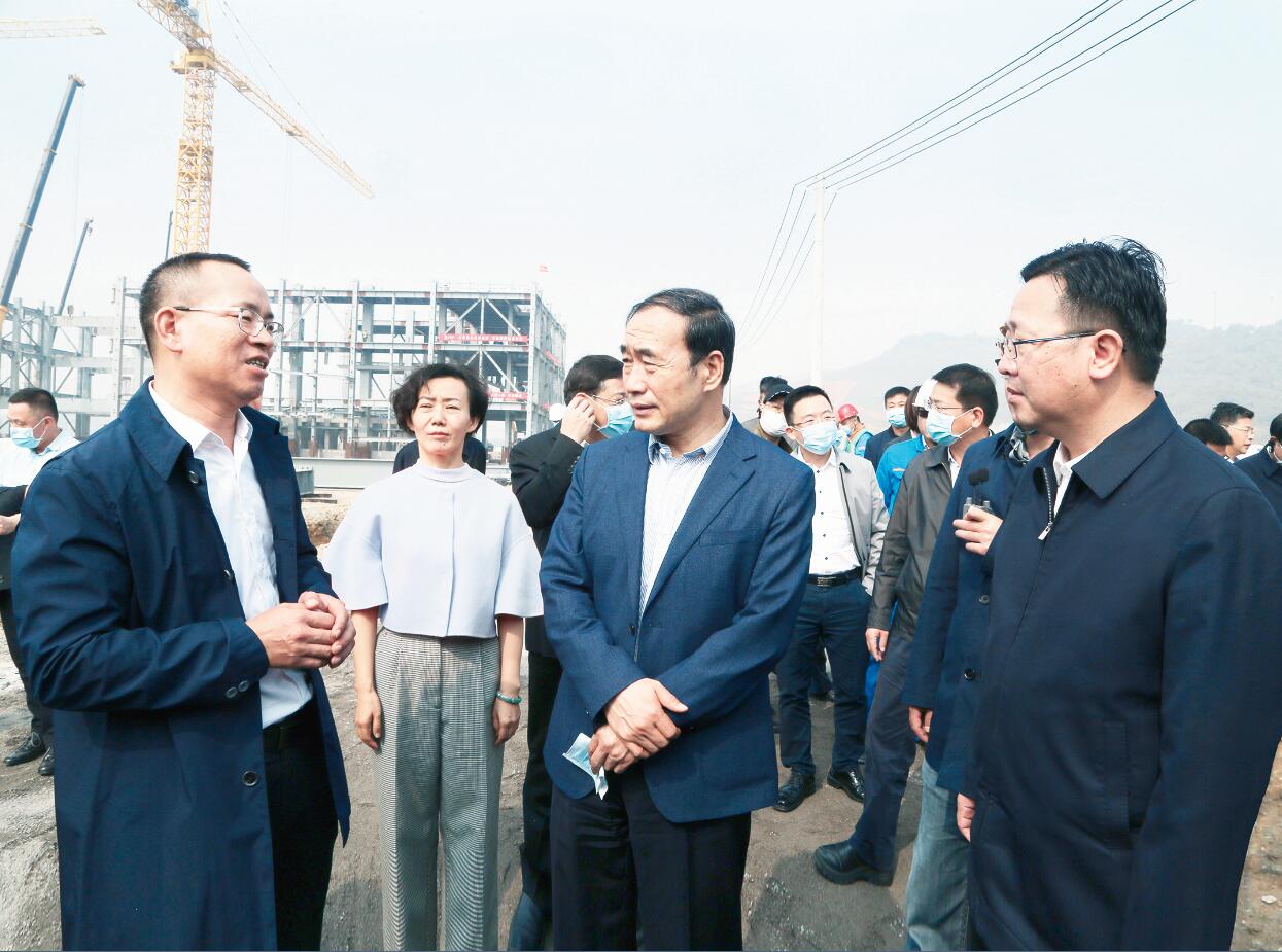湖北省副省长赵海山到公司40万吨高纯阴极铜项目现场调研