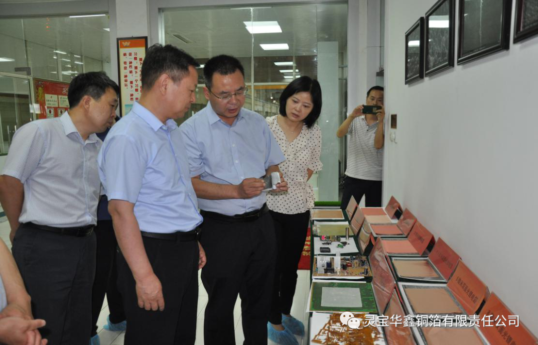 河南省科技厅副厅长陈志强一行到灵宝华鑫铜箔调研