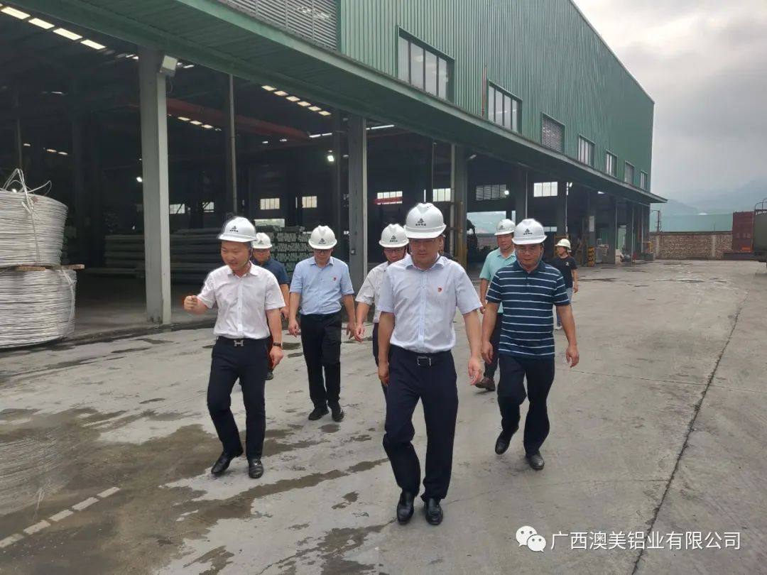 田阳区人民政府区长曾维康等领导一行到广西广盈铝业走访调研企业经济运行稳增长工作
