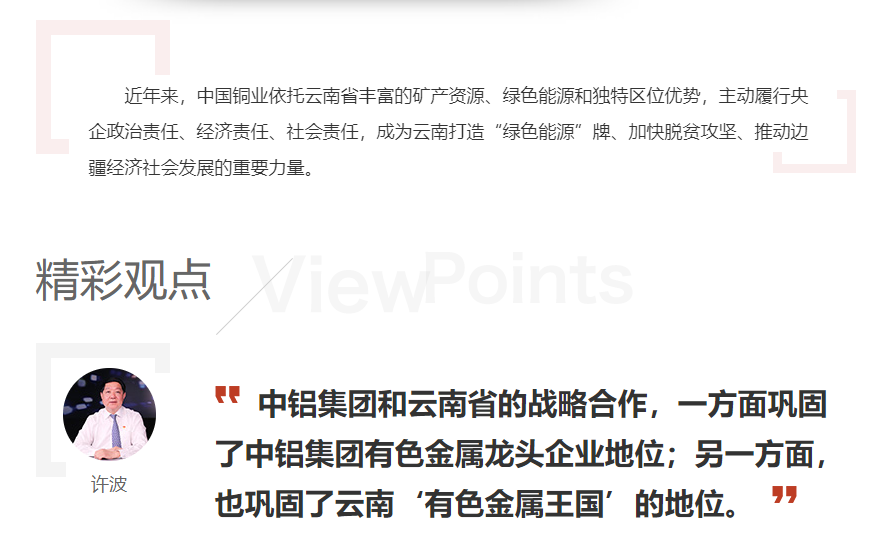 新华网访谈许波：中国铜业有限公司打造“央地合作”新典范