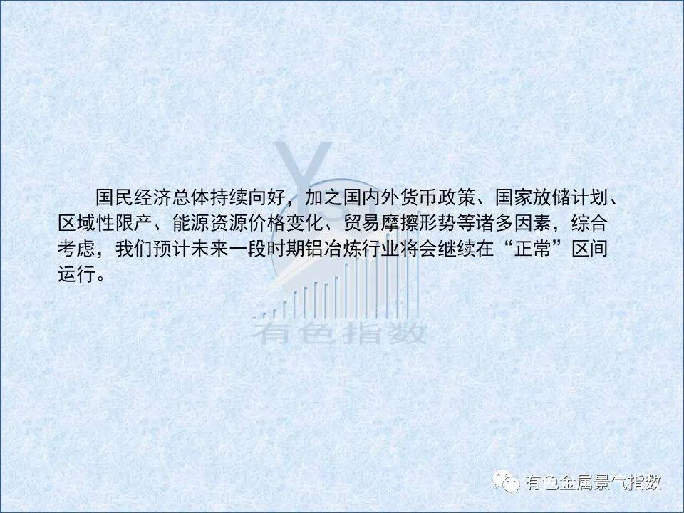 2021年8月中國鋁冶煉產業景氣指數爲51.4 較上月上漲0.2個點