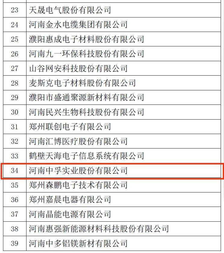 中孚实业被认定为“河南省技术创新示范企业”