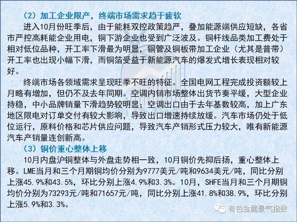 2021年10月中国铜产业月度景气指数36.2 较上月上升0.5