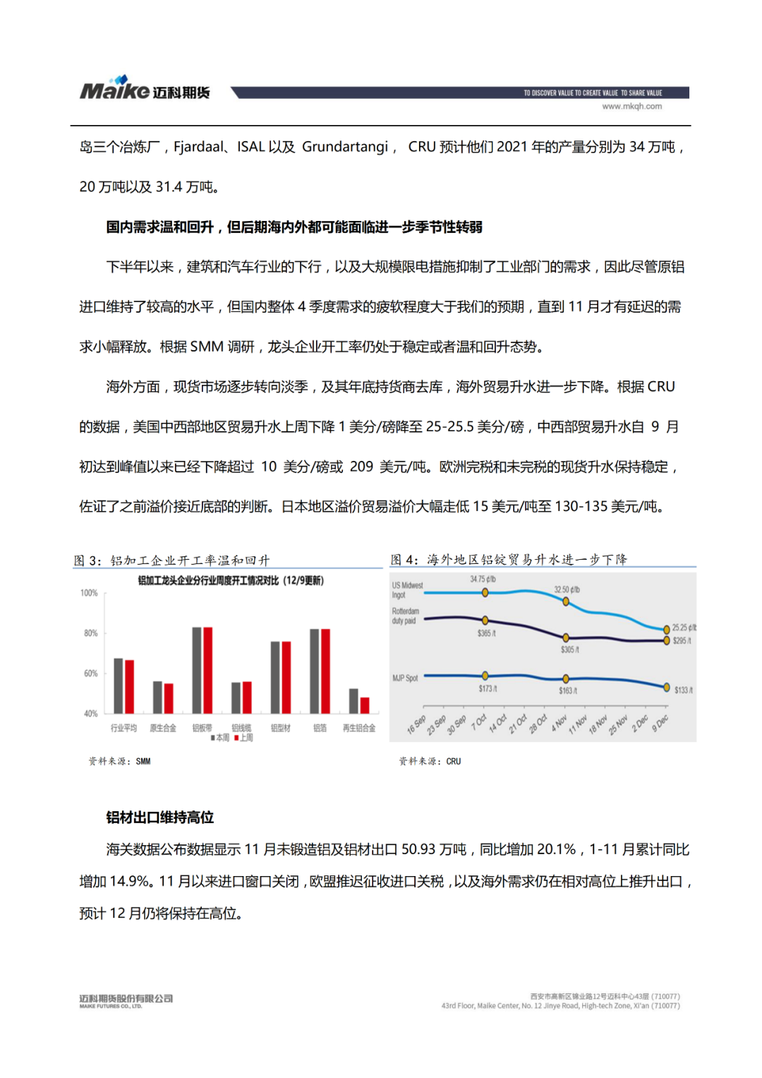 2021年第50周迈科期货铝周报