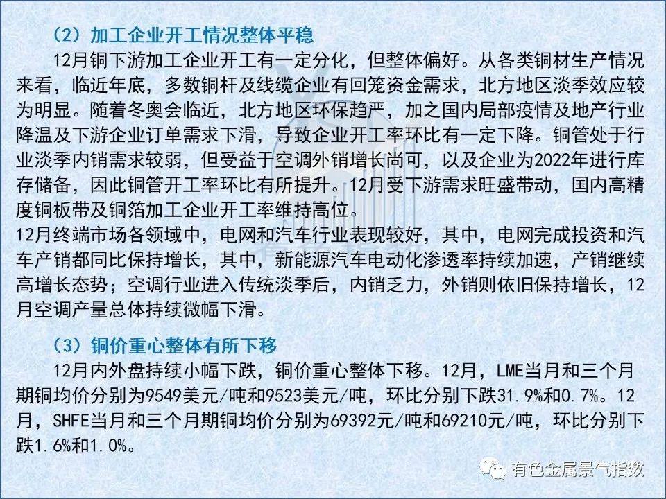 2021年12月中國銅產業月度景氣指數爲34.7 與上月持平