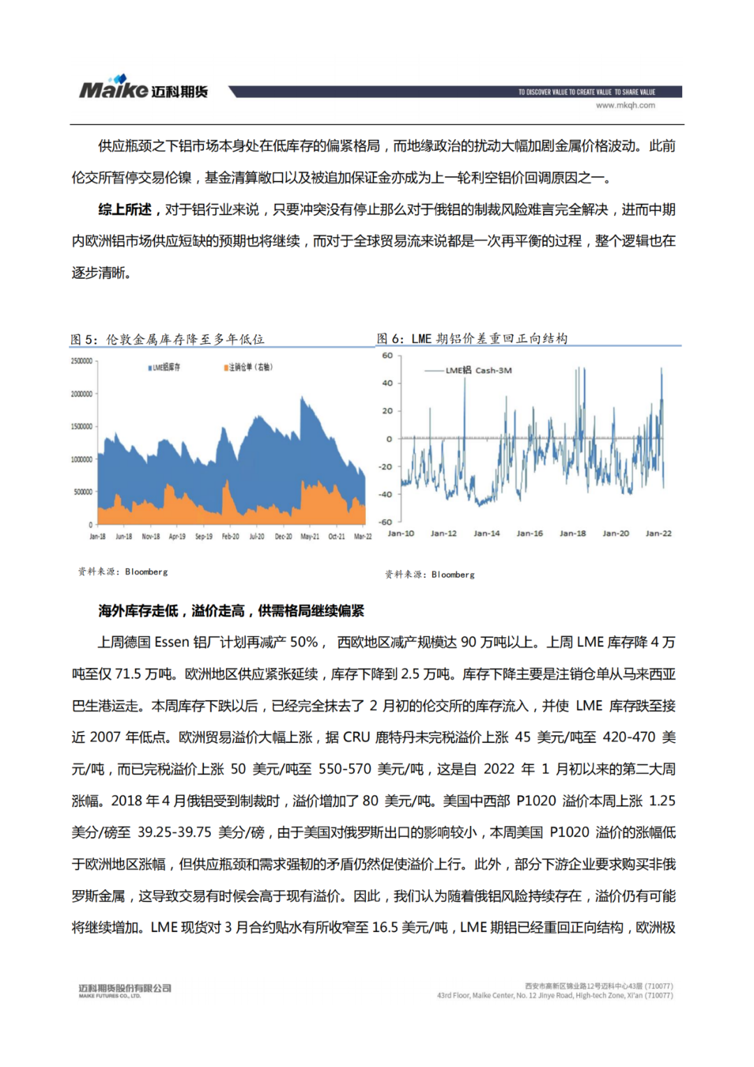 邁科期貨鋁專題報告：俄烏衝突加劇市場緊缺 鋁價或將高位運行