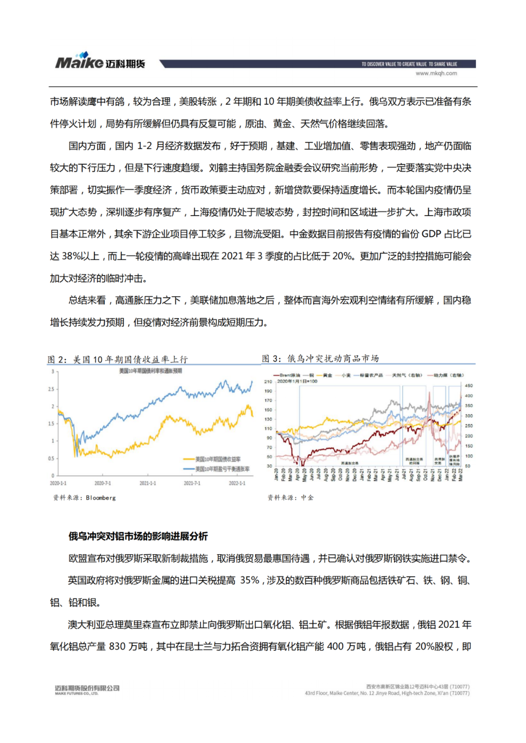 邁科期貨鋁專題報告：俄烏衝突加劇市場緊缺 鋁價或將高位運行