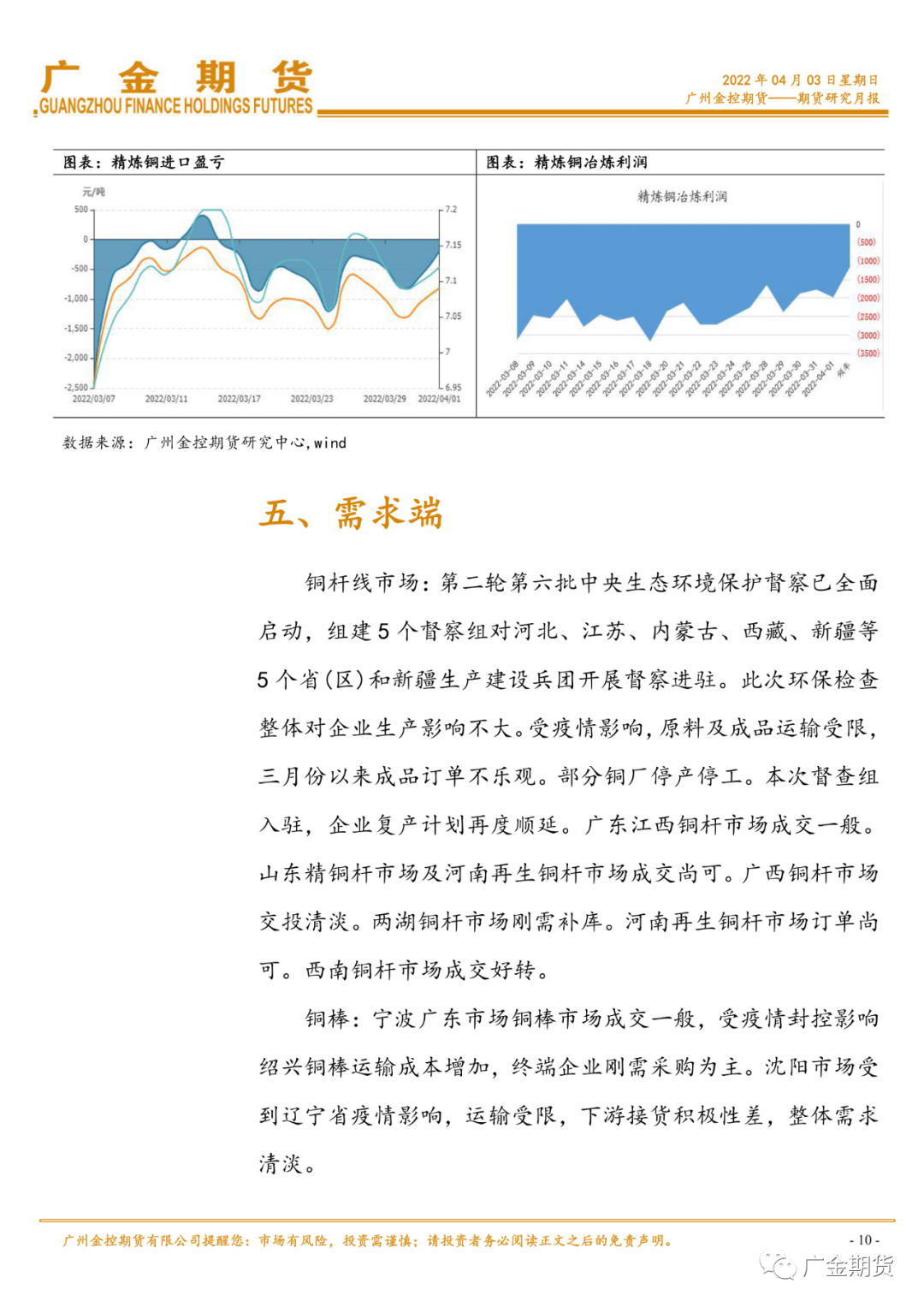 2022年4月广金期货铜月报：电新行业对铜需求强劲VS 国内疫情反扑