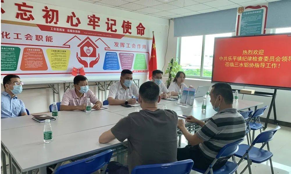 三水区乐平镇纪委领导莅临佛山三水铝协调研指导工作