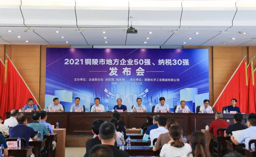 威铜业荣获2021年度铜陵市“地方企业50强”、“地方企业纳税30强”两项荣誉称号