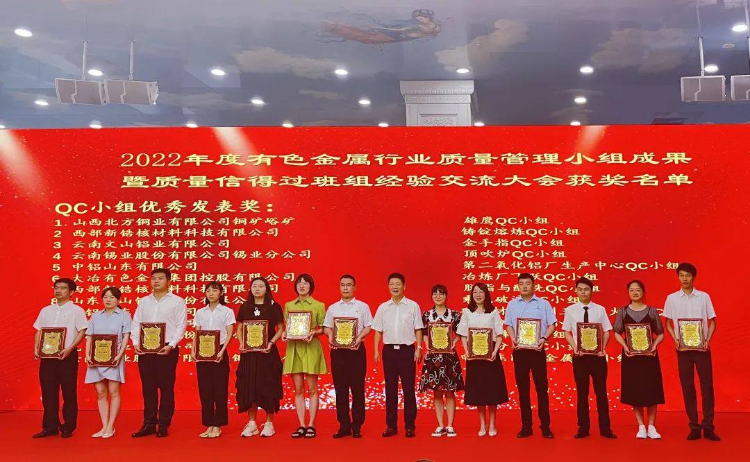 南山铝业喜获“2022年有色金属协会质量成果发布会”硕果
