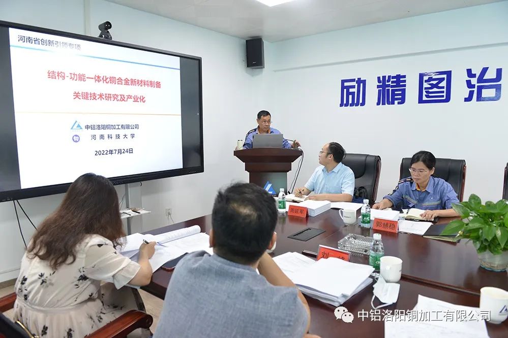 中铝洛阳铜加工有限公司承担的河南省创新引领项目验收