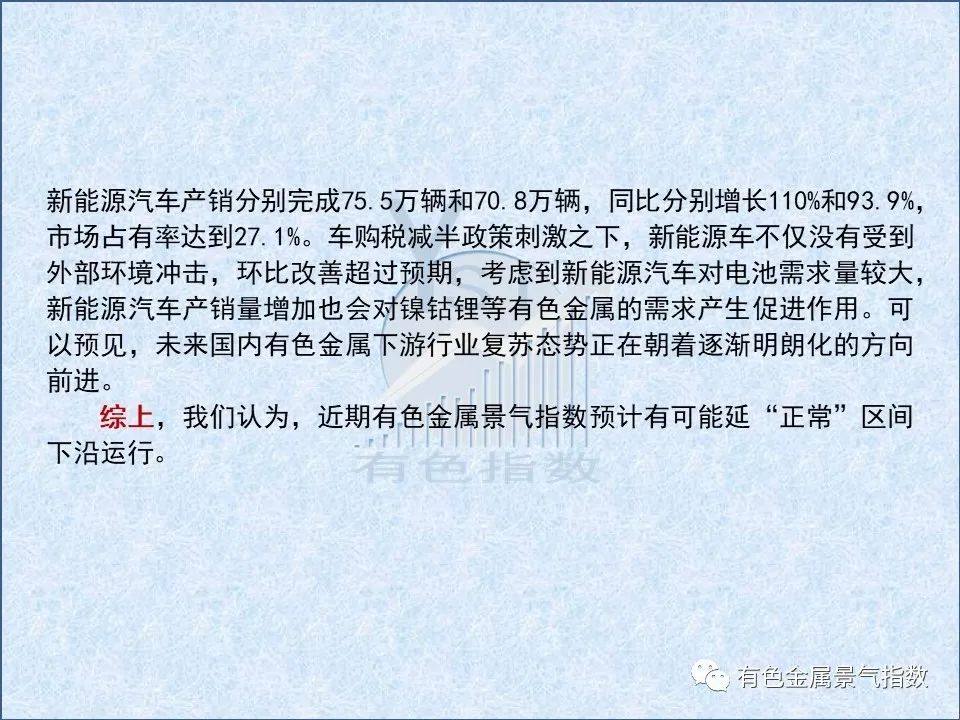 2022年9月中國有色金屬產業景氣指數爲25.7 與上月持平