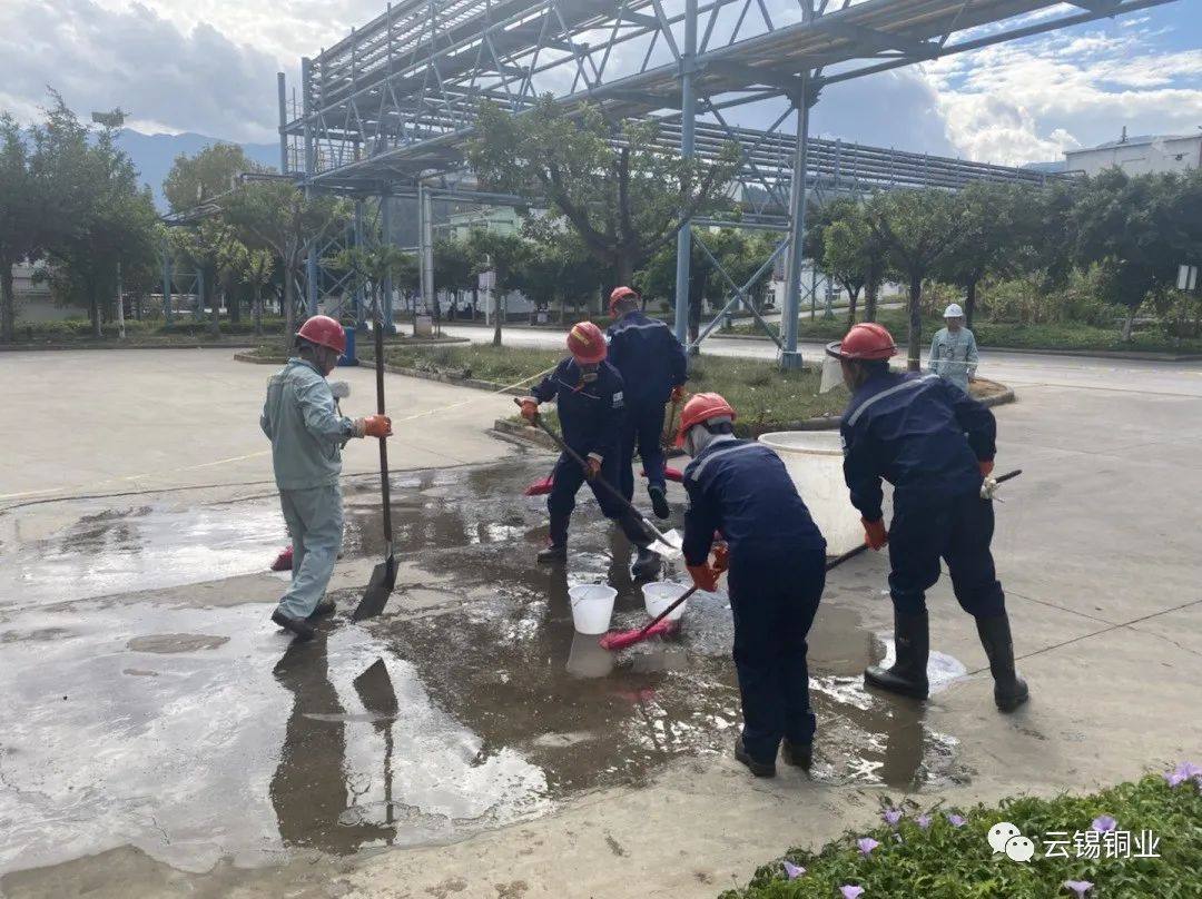 云锡铜业电解车间净化工序开展预脱铜槽压滤管道电解液泄漏事故应急演练