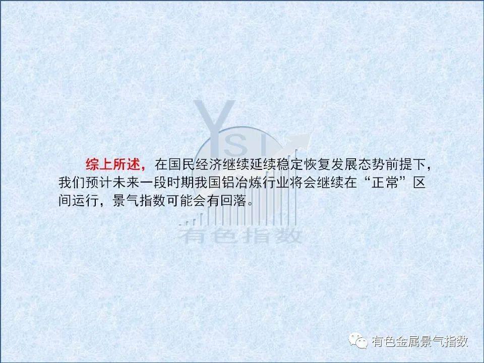 2022年10月中國鋁冶煉產業月度景氣指數39.1，較上月下降1.7個點