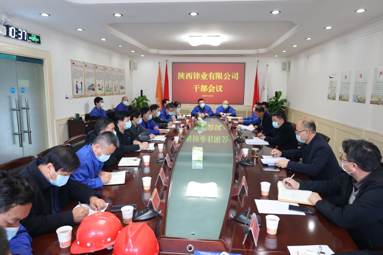 陕西锌业公司召开干部会议研究安排当前工作