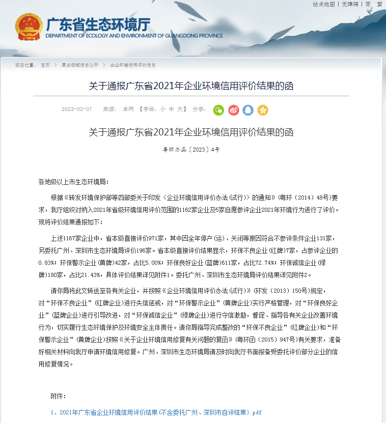 中金岭南3家企业获评广东省“环保诚信（绿牌）企业”