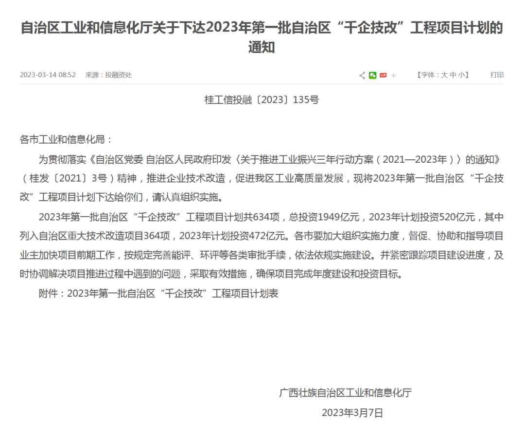 彩虹铝业新建项目入选2023年第一批自治区“千企技改”工程项目计划