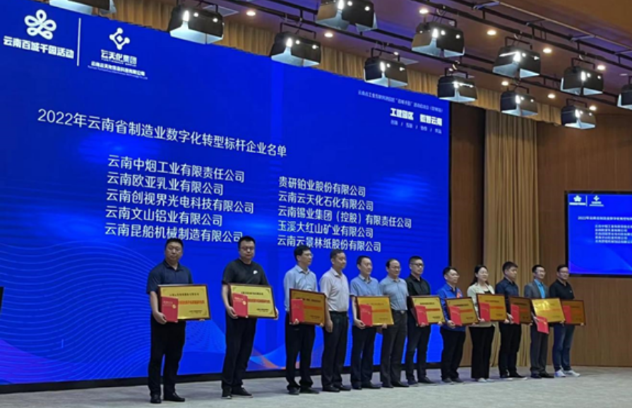 云南文山铝业有限公司荣获2022年云南省制造业数字化转型标杆企业称号