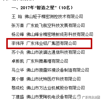 广东伟业集团副总经理李伟萍女士获得“智造之星”荣誉称号
