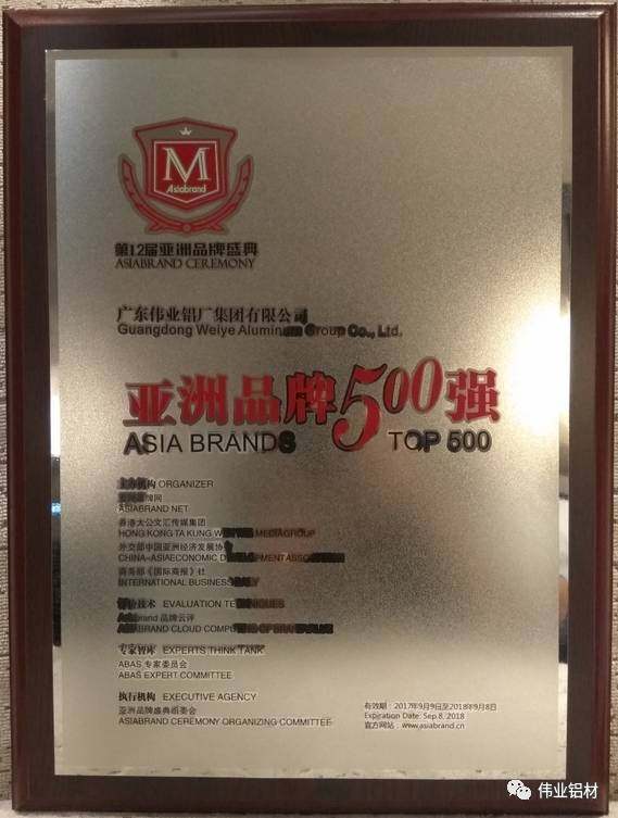 广东伟业集团再度蝉联亚洲品牌500强企业殊荣，星耀亚洲