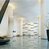 高級酒店弧形鋁方通造型裝飾吊頂