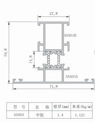 55A隔热平开窗