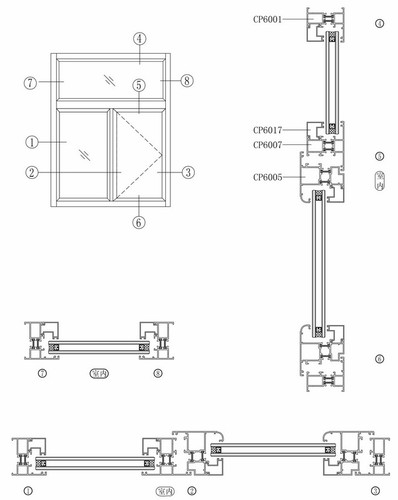 CP60穿條系列外平開窗