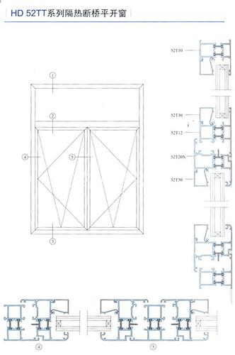 HD52TT系列隔熱斷橋平開窗門