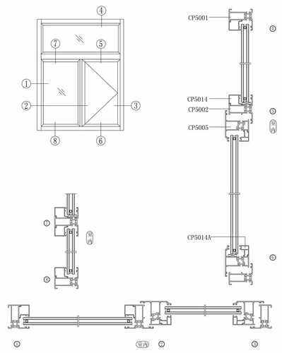 CP50穿條系列平開窗