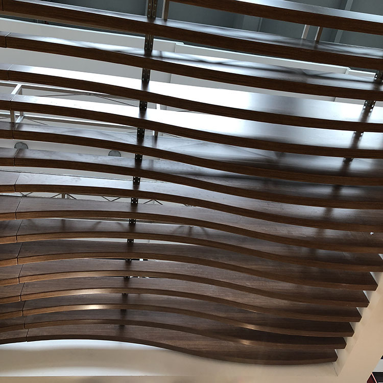 展厅铝天花吊顶波浪铝格栅工厂定制