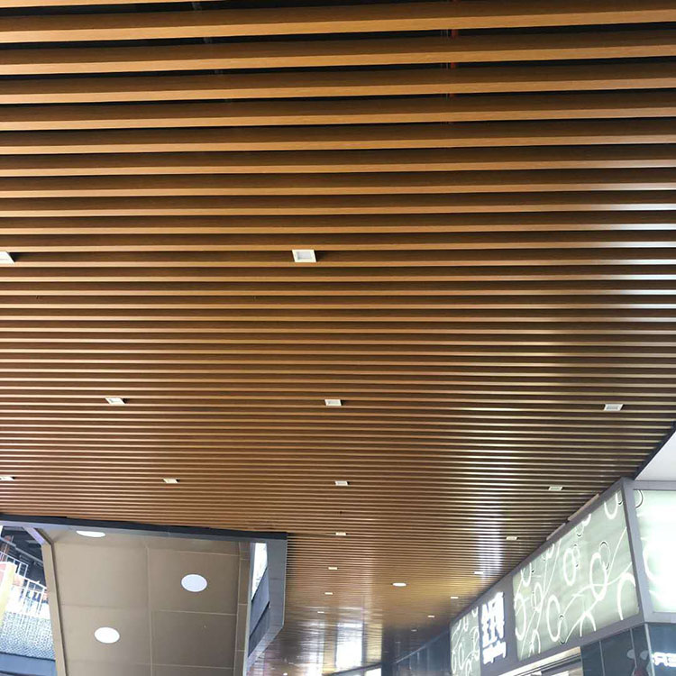 商场走廊铝方通吊顶木纹铝方通