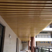 幼儿园学校铝格栅吊顶木纹铝格栅