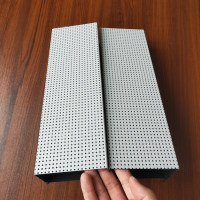 灰色沖孔鋁格柵吊頂吸音鋁方通定制