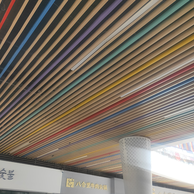 商业中心铝方通吊顶彩色铝格栅定制