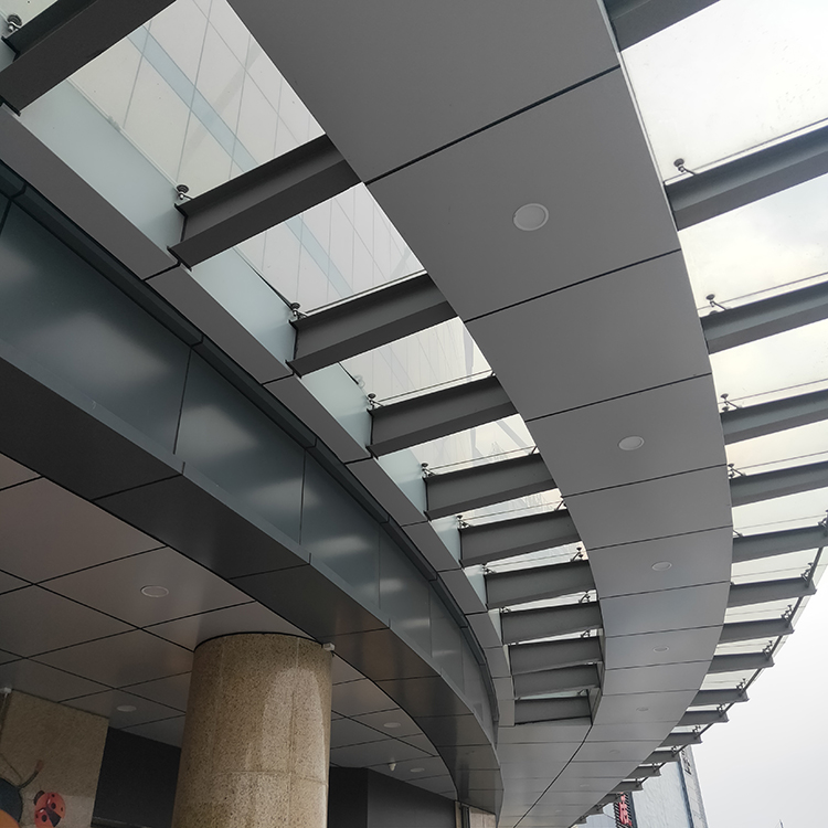 酒店雨棚铝板厂家廊架铝单板定制